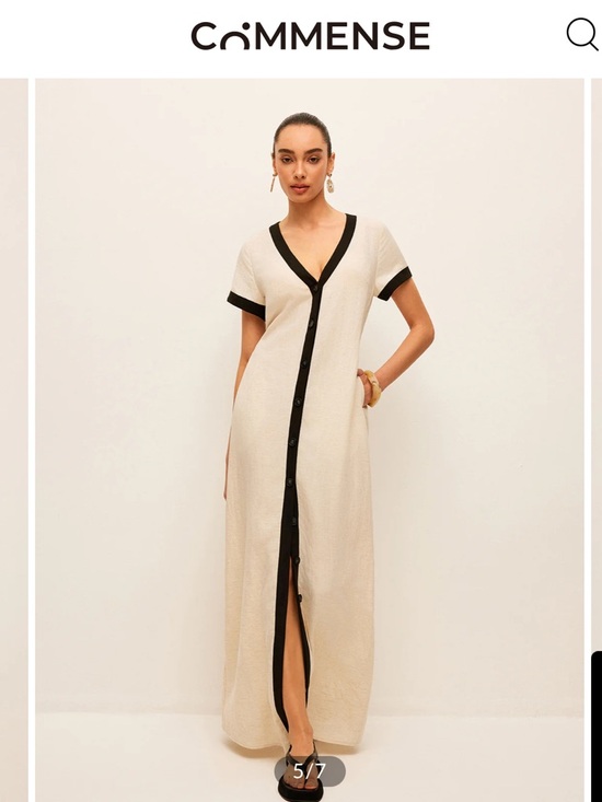 Commense Dresses & Skirts - Commense Linen and Cotton Cream Maxi Dress